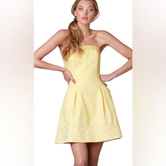 Lilly Pulitzer Golden Yellow Dahling Blooms Dress - Picture 1 of 11